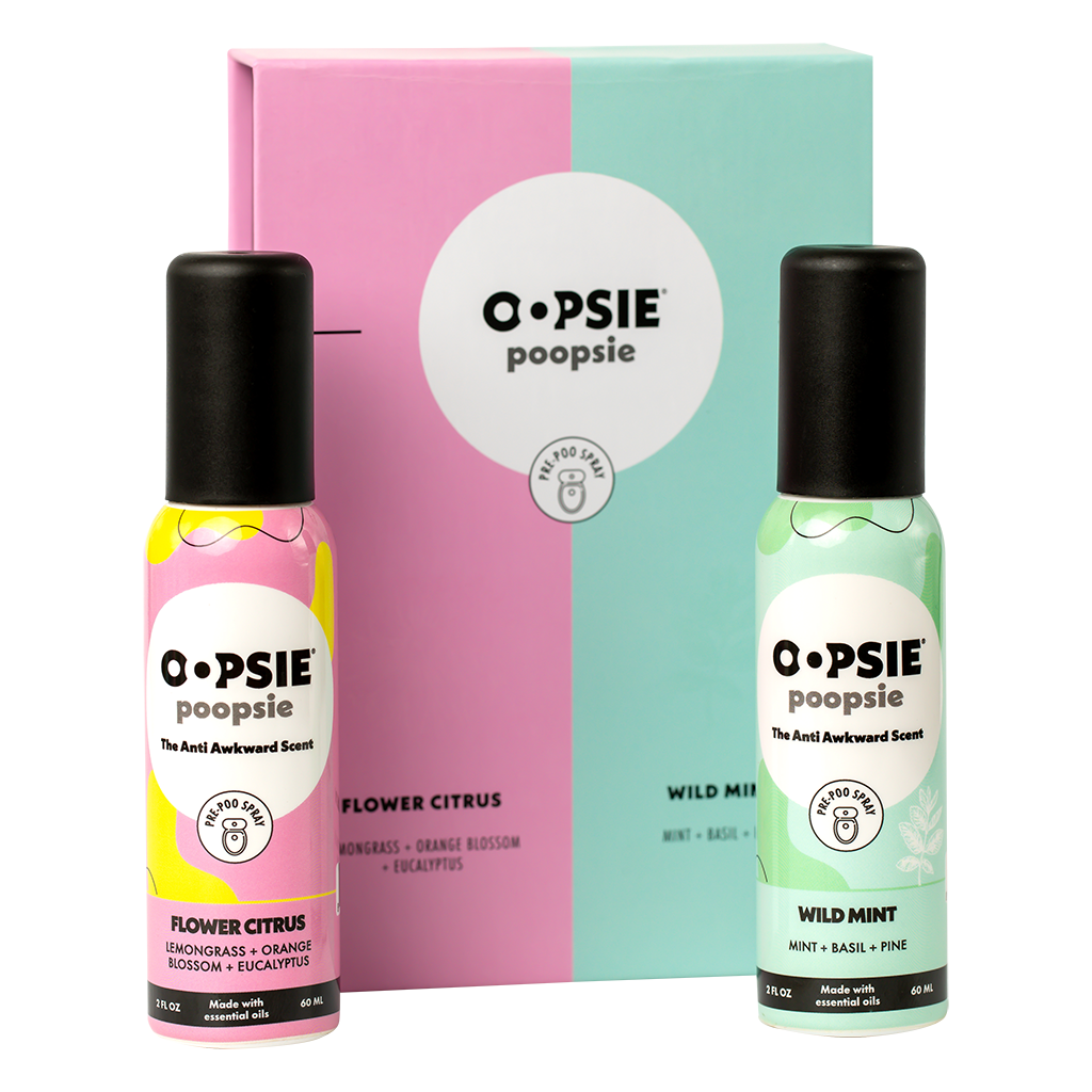 Toilet Spray I Flower Citrus and Wild Mint I Giftable 2 Pack Assorted Scents I 2oz by Oopsie Poopsie - Oopsie Poopsie