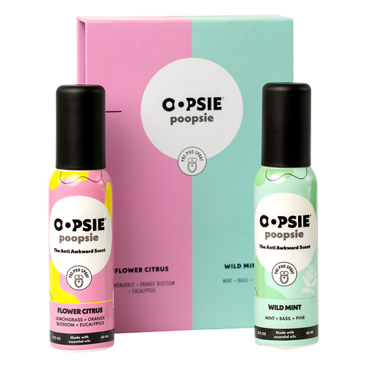 Toilet Spray I Flower Citrus and Wild Mint I Giftable 2 Pack Assorted Scents I 2oz by Oopsie Poopsie - Oopsie Poopsie