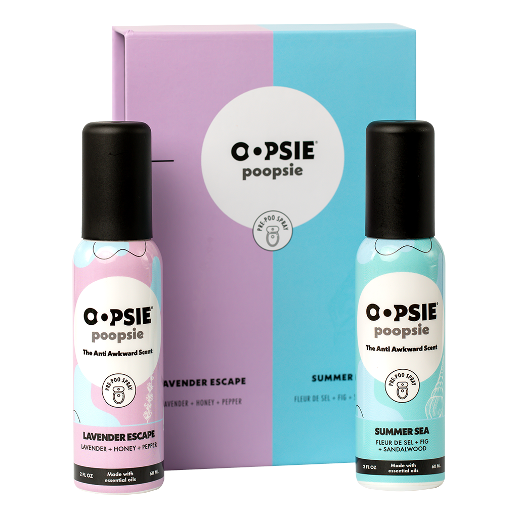 Toilet Spray I Lavender Escape and Summer Sea I Giftable 2 Pack Assorted Scents I 2oz by Oopsie Poopsie - Oopsie Poopsie