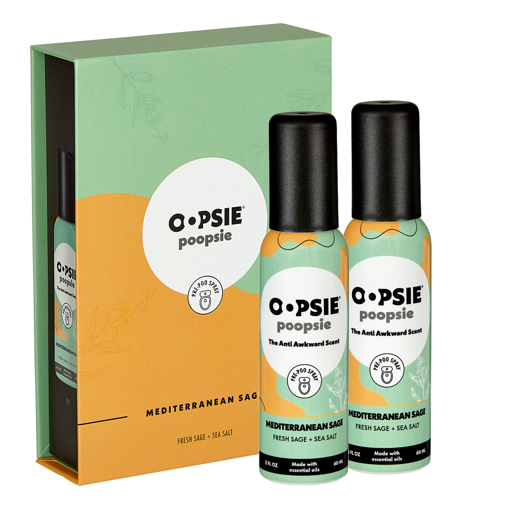 Toilet Spray I Mediterranean Sage I Giftable 2 Pack Single Scent I 2oz by Oopsie Poopsie - Oopsie Poopsie