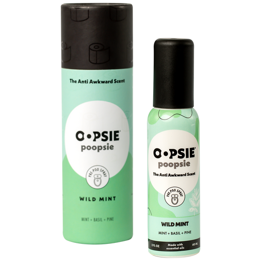 Toilet Spray I Wild Mint I Cylinder Gift Box I 2oz by Oopsie Poopsie - Oopsie Poopsie