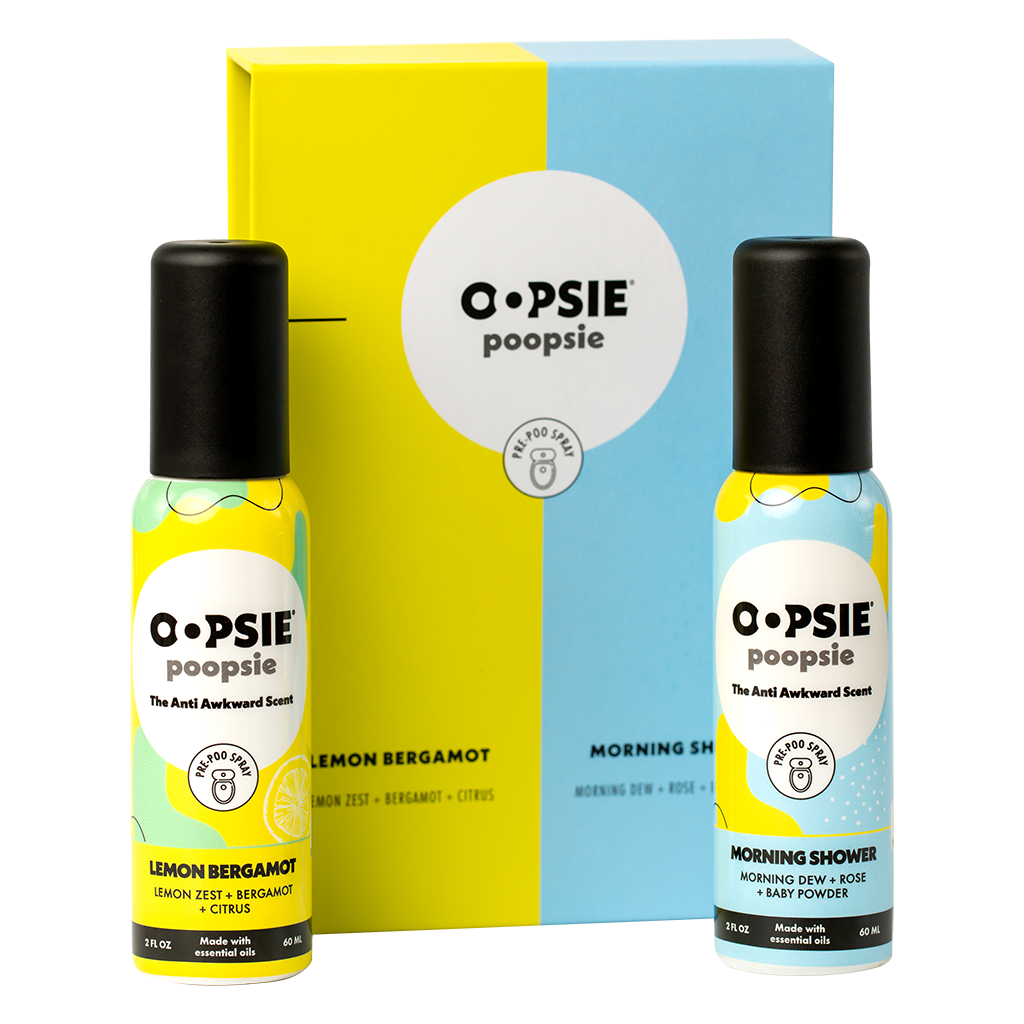 Toilet Spray I Lemon Bergamot and Morning Shower I Giftable 2 Pack Assorted Scents I 2oz by Oopsie Poopsie - Oopsie Poopsie