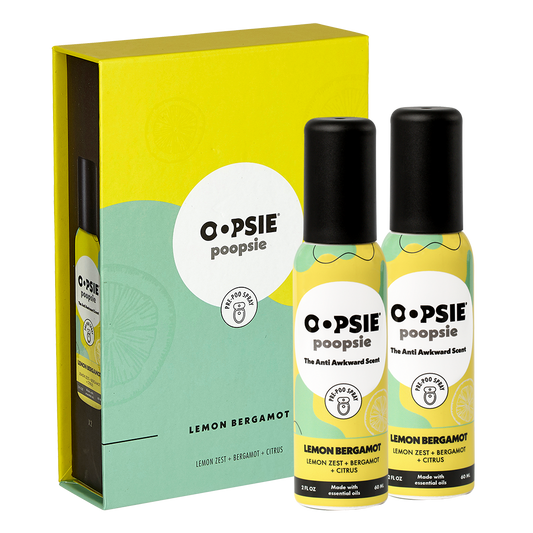 Toilet Spray I Lemon Bergamot I Giftable 2 Pack Single Scent I 2oz by Oopsie Poopsie - Oopsie Poopsie