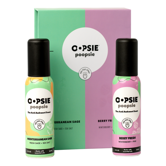 Toilet Spray I Mediterranean Sage and Berry Fresh I Giftable 2 Pack Assorted Scents I 2oz by Oopsie Poopsie - Oopsie Poopsie